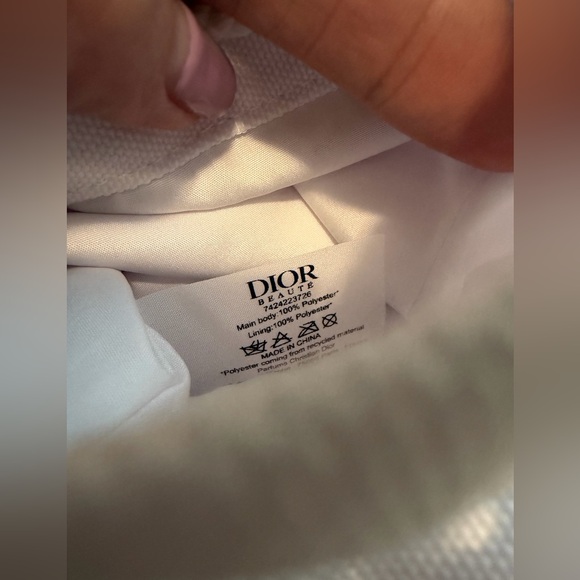Christian Dior White Pouch with Gold Accents NEW - Picture 8 of 10